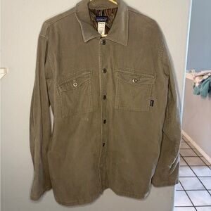Patagonia Men's Brown Corduroy Shirt with fun inside detail Jacket